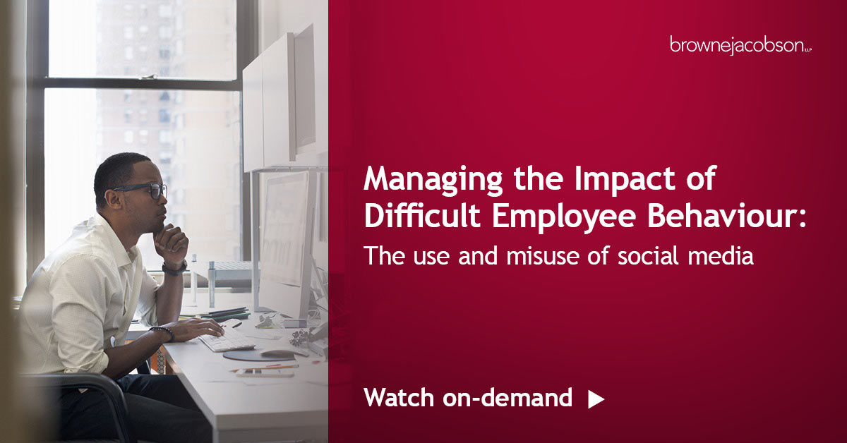 The use and misuse of social media. Managing the impact of difficult behaviour