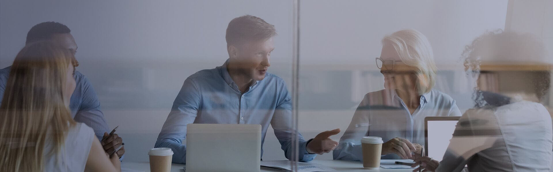 an image to show financial services colleagues in a meeting
